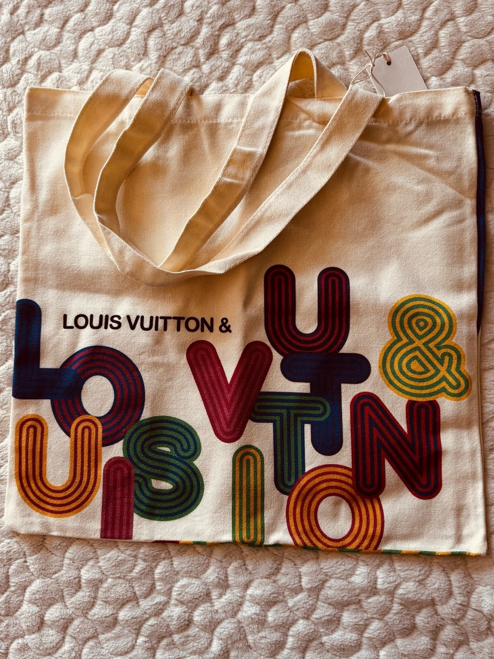 Louis Vuitton Canvas Eco Tote Bag Multicolor Logo Graphics exhibit Shenzhen 2022